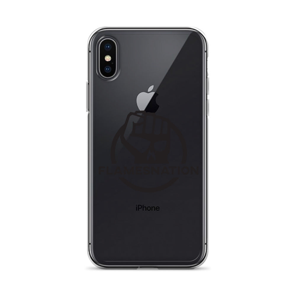Flamesnation - Clear Case for iPhone® Black Logo