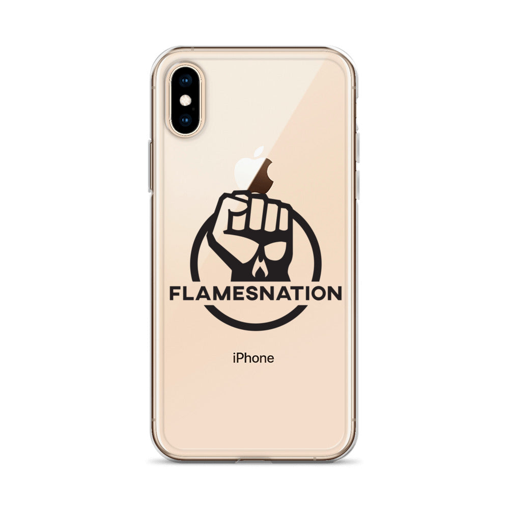 Flamesnation - Clear Case for iPhone® Black Logo