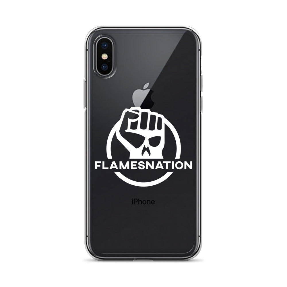 Flamesnation - Clear Case for iPhone® White Logo