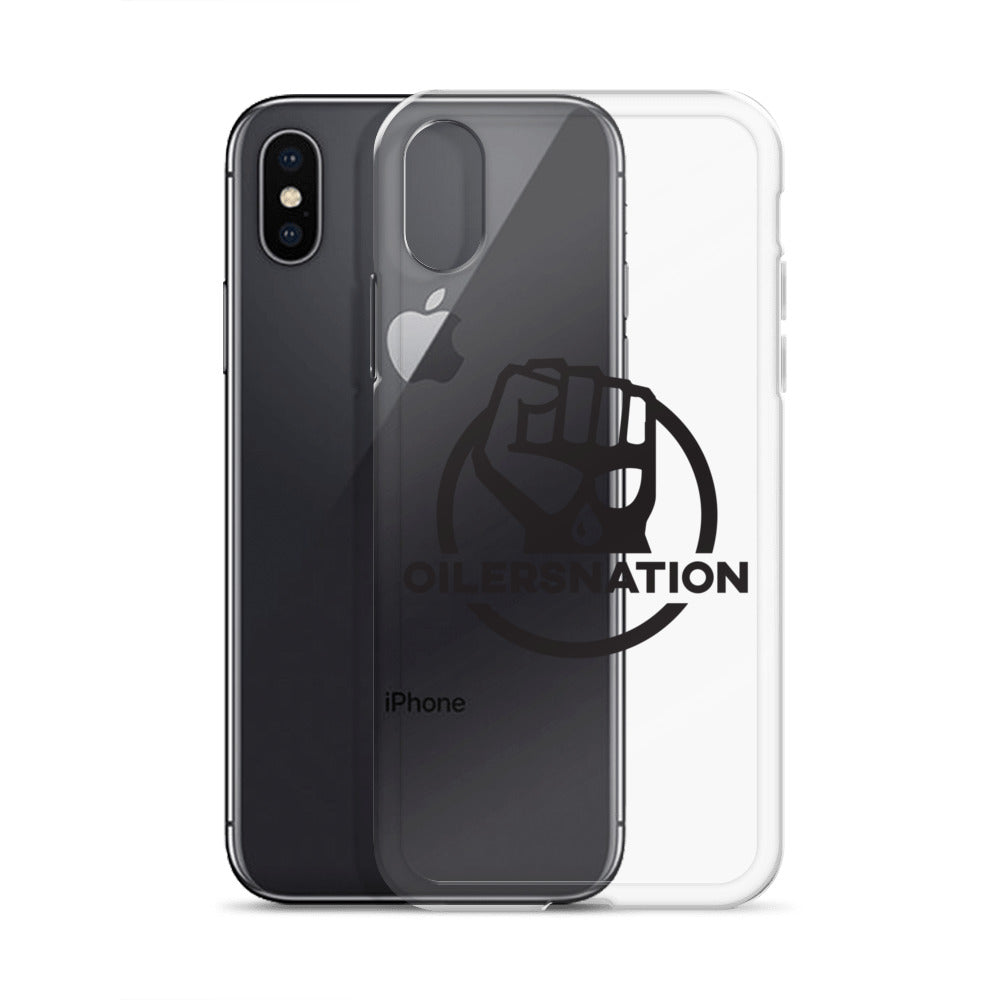 Oilersnation - Clear Case for iPhone® Black Logo