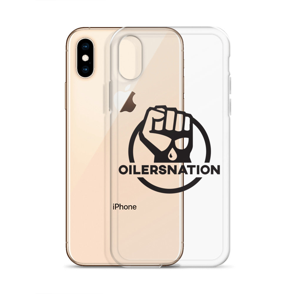 Oilersnation - Clear Case for iPhone® Black Logo