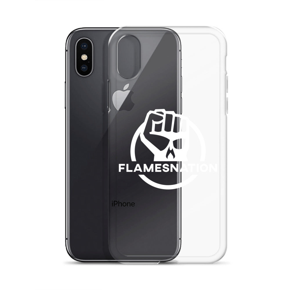 Flamesnation - Clear Case for iPhone® White Logo