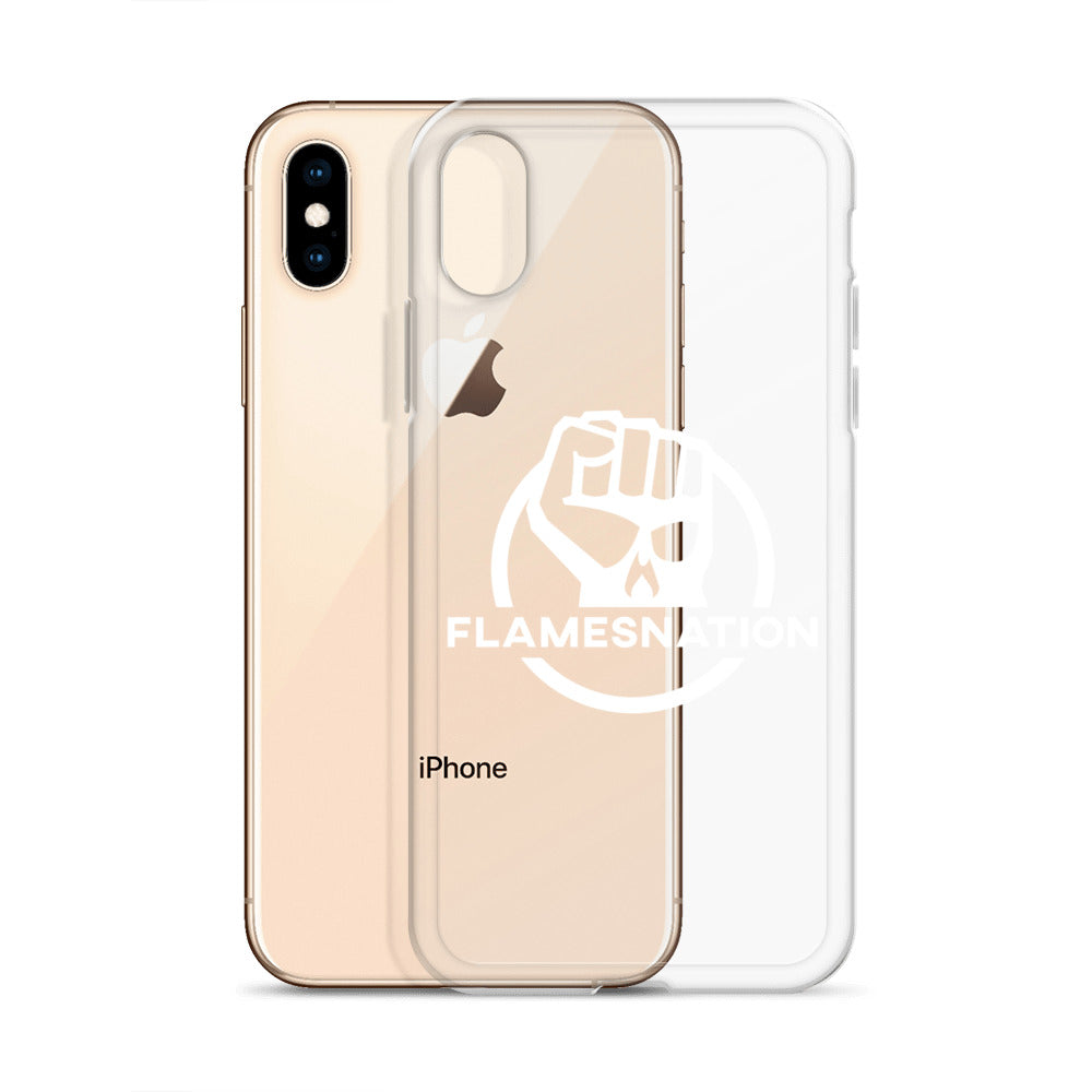 Flamesnation - Clear Case for iPhone® White Logo