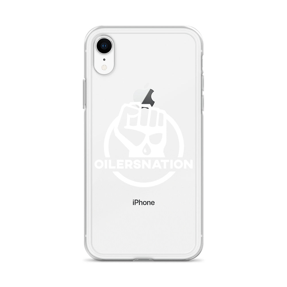 Oilersnation - Clear Case for iPhone® White Logo