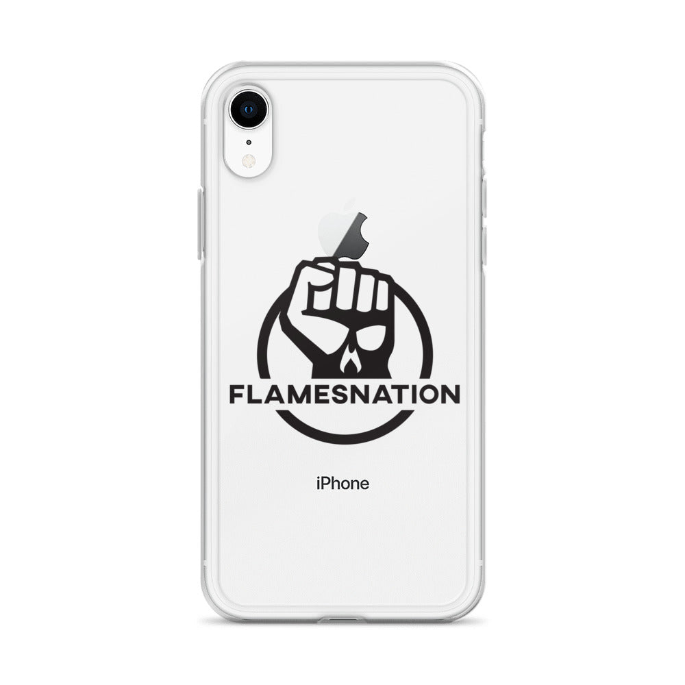 Flamesnation - Clear Case for iPhone® Black Logo
