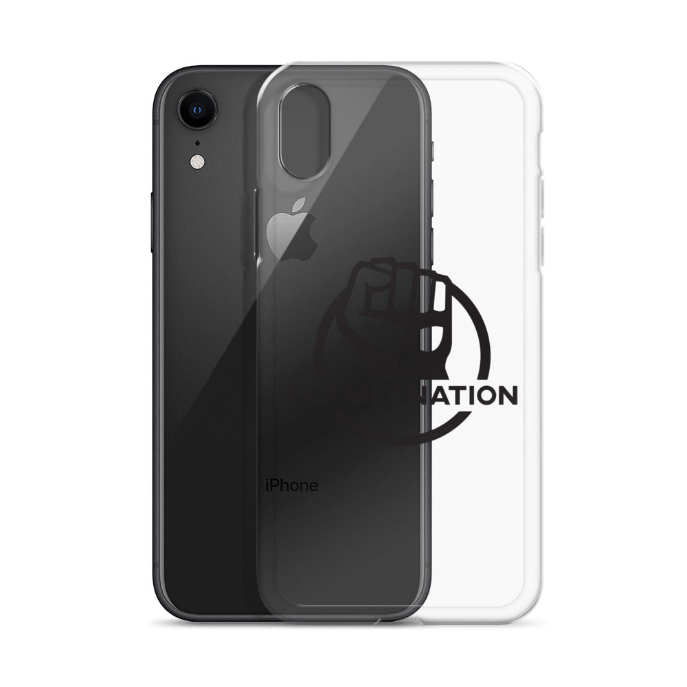 Flamesnation - Clear Case for iPhone® Black Logo