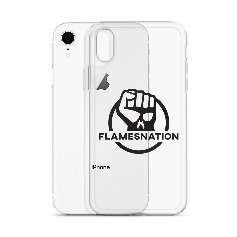Flamesnation - Clear Case for iPhone® Black Logo