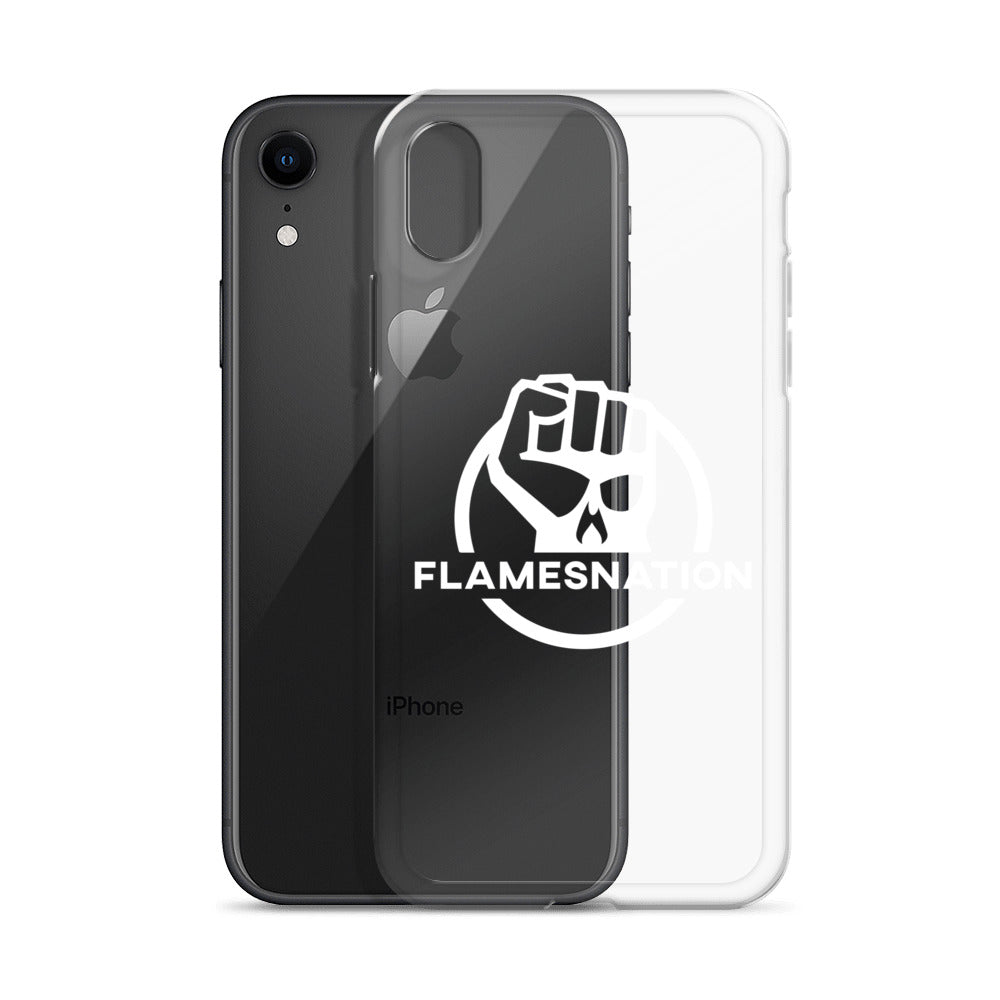 Flamesnation - Clear Case for iPhone® White Logo