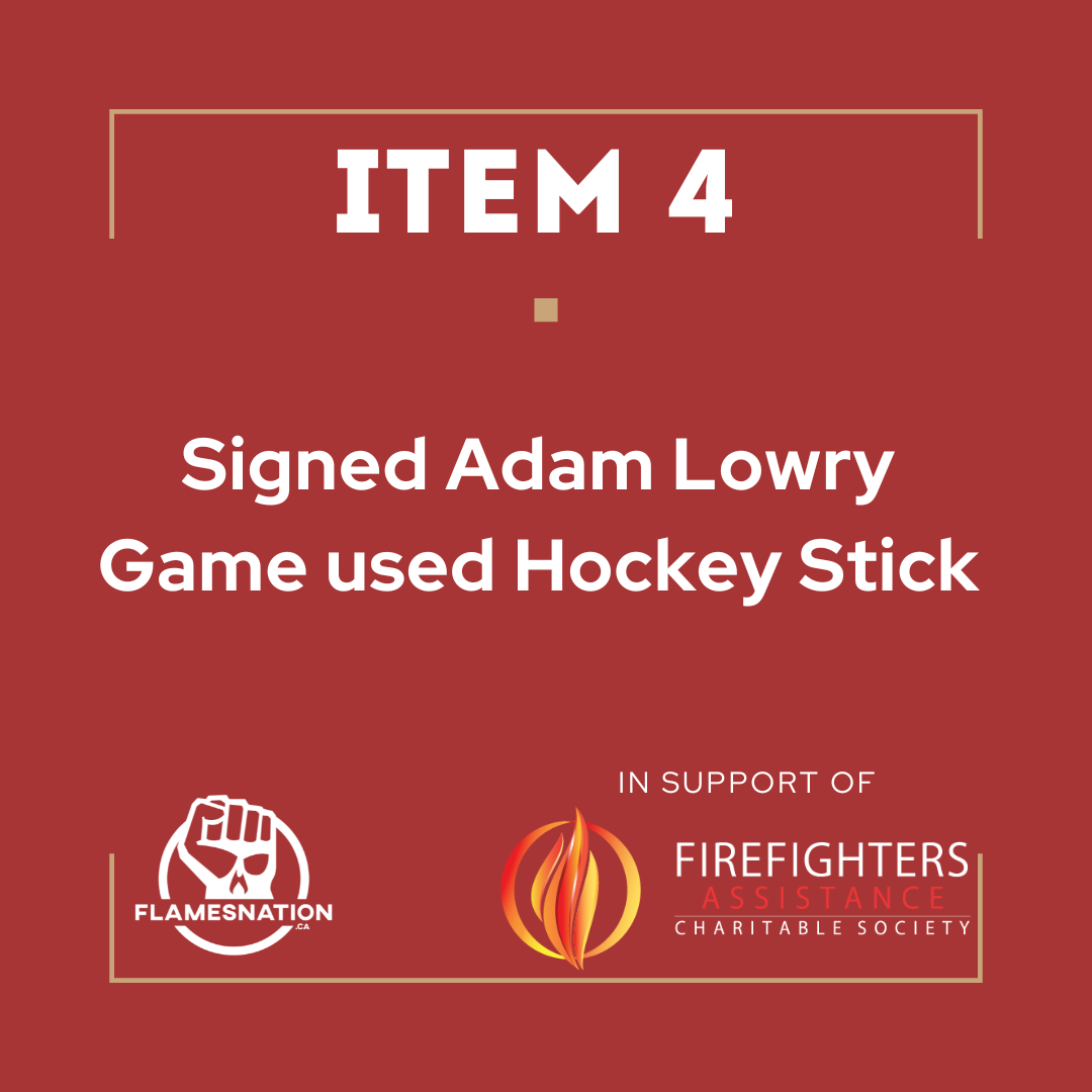 Item 4: Signed Adam Lowry game used Hockey Stick