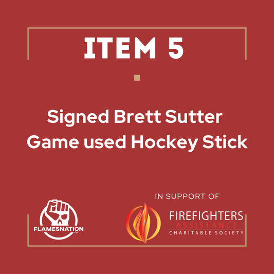 Item 5: Signed Brett Sutter Game Used Hockey Stick