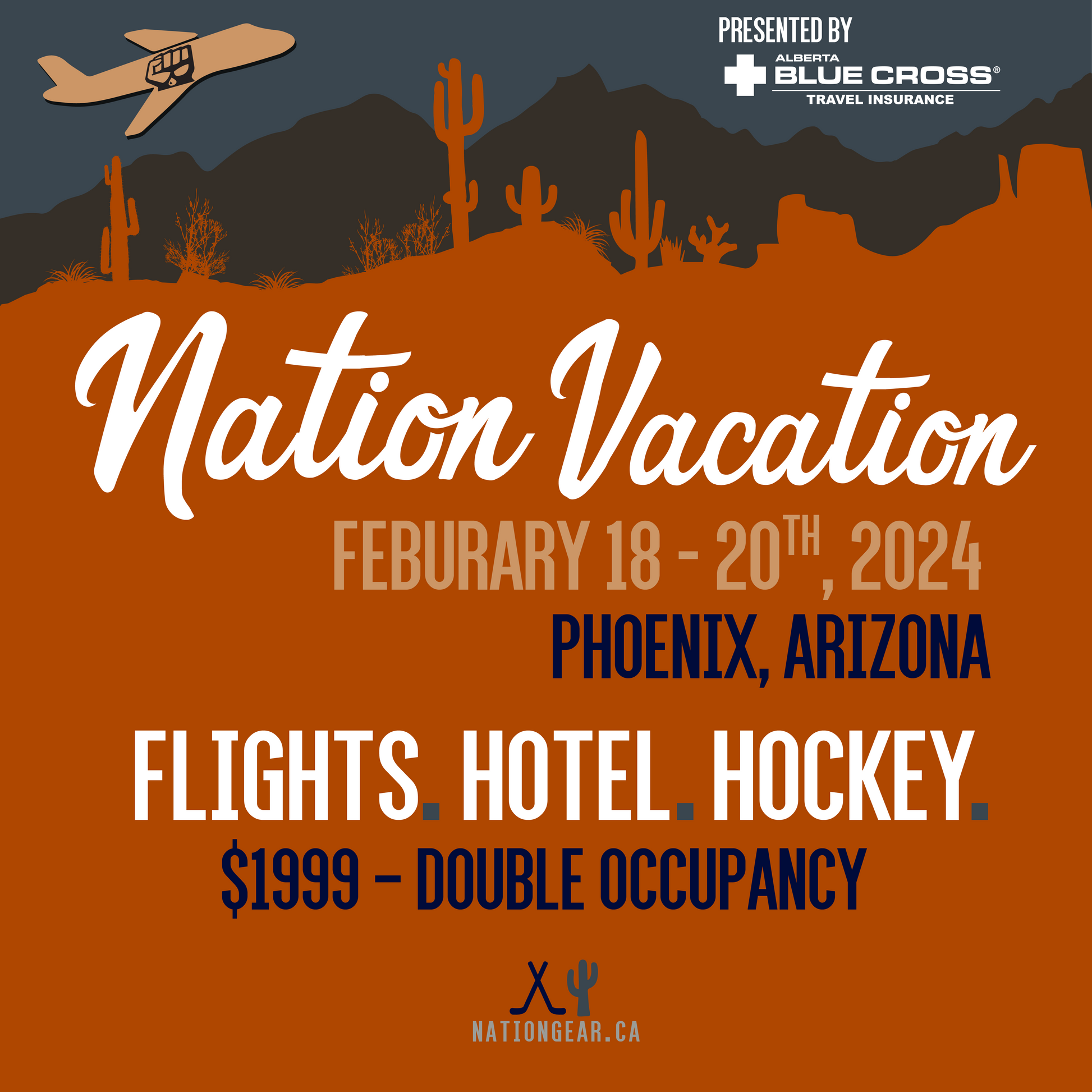 Oilersnation Vacation Arizona 2024 (With Flight) Nation Gear Store