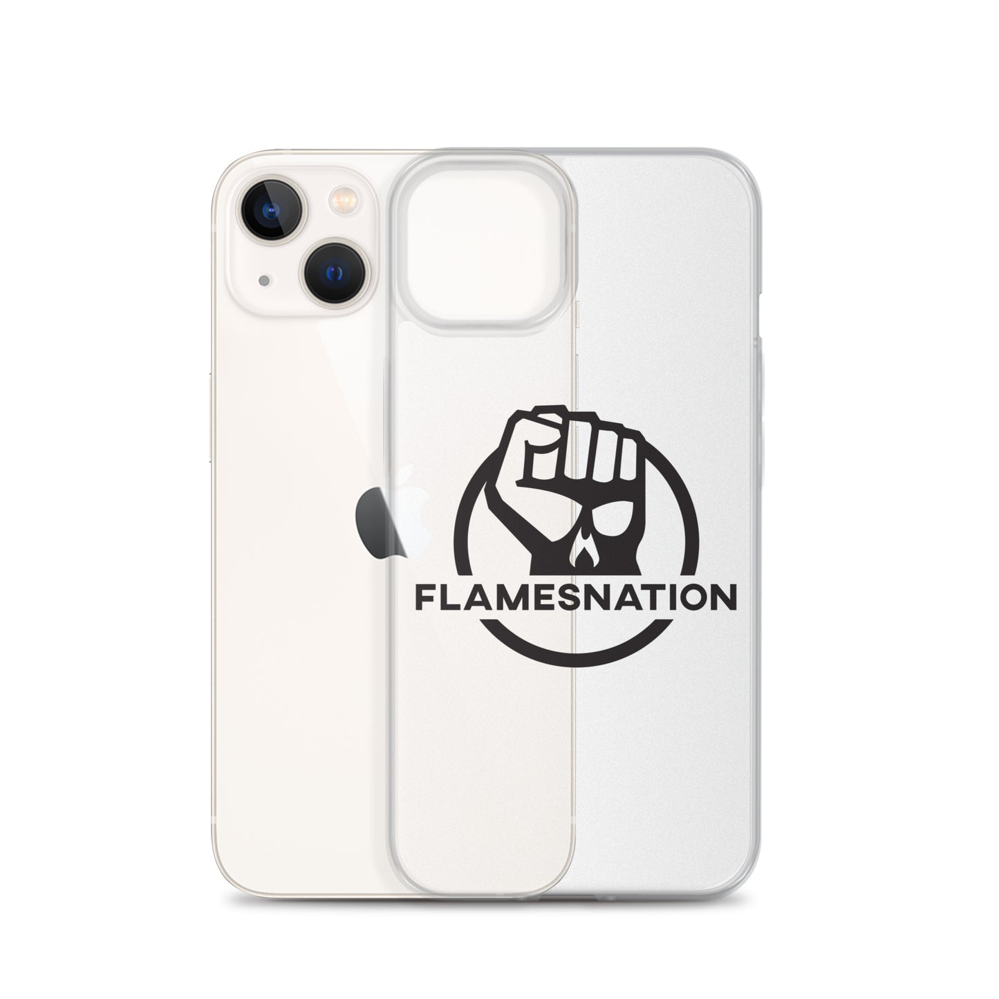 Flamesnation - Clear Case for iPhone® Black Logo