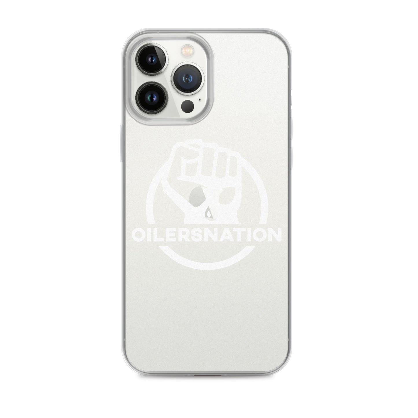 Oilersnation - Clear Case for iPhone® White Logo