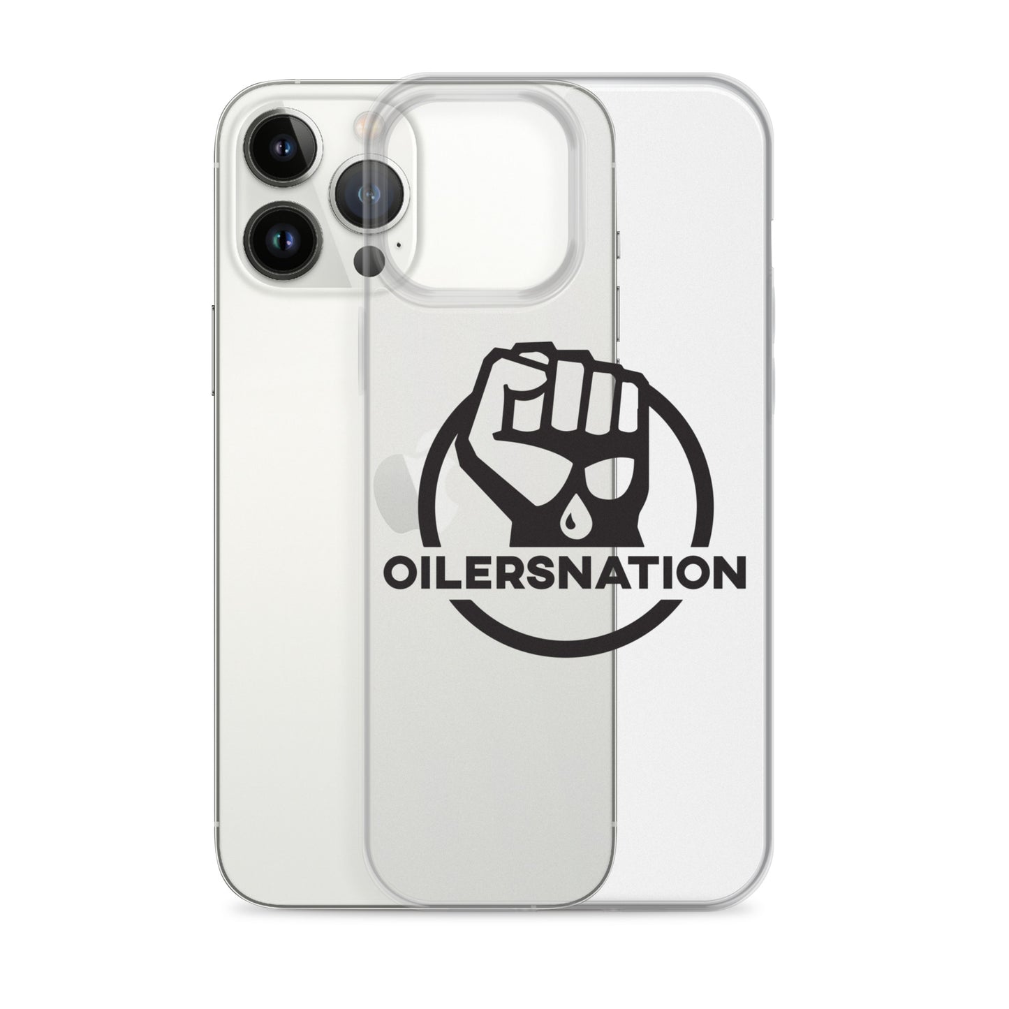 Oilersnation - Clear Case for iPhone® Black Logo