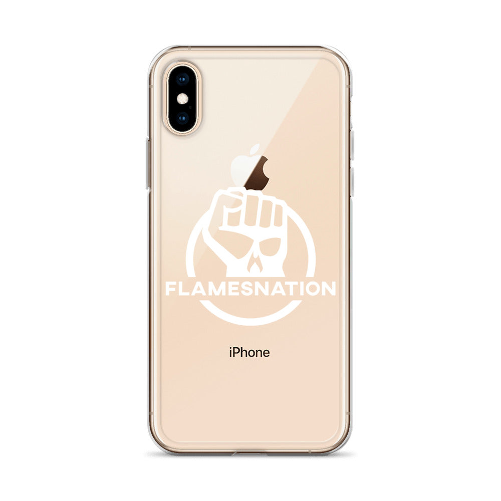 Flamesnation - Clear Case for iPhone® White Logo