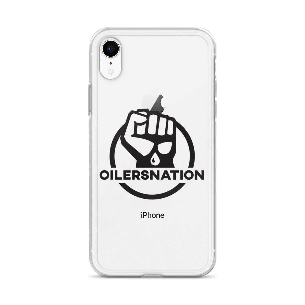 Oilersnation - Clear Case for iPhone® Black Logo