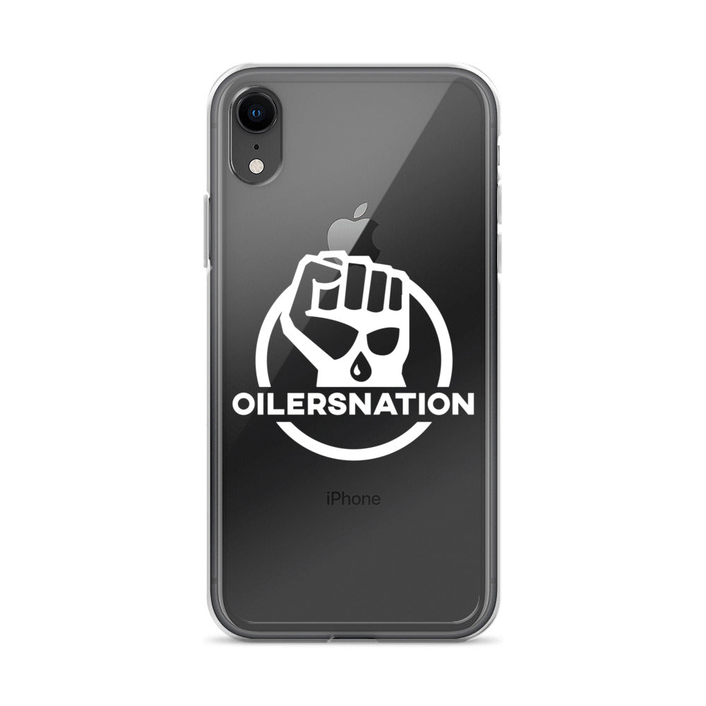 Oilersnation - Clear Case for iPhone® White Logo