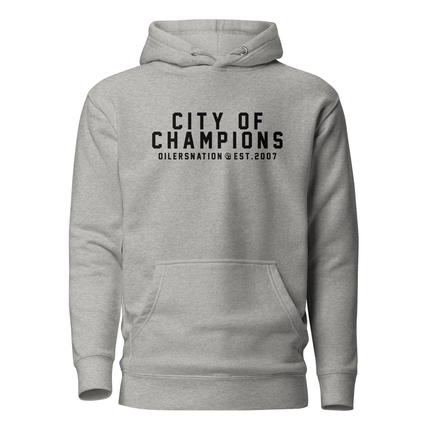 City Of Champions Hoodie Black Text