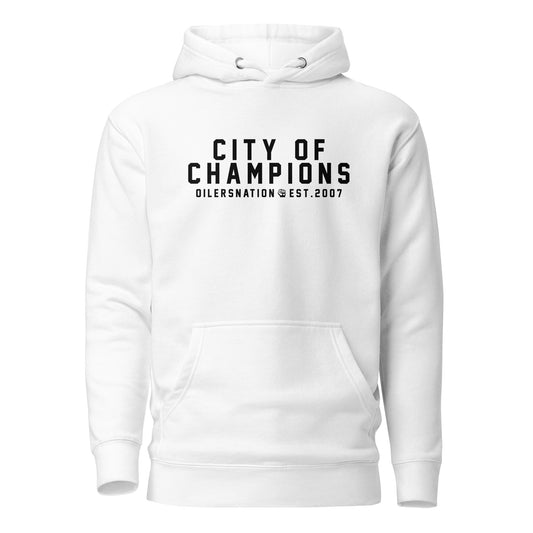 City Of Champions Hoodie Black Text